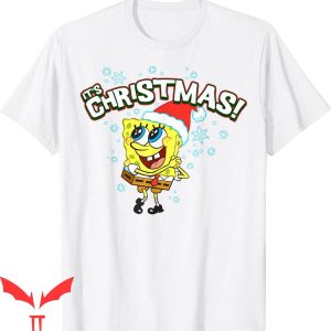 Spunch Bob T-Shirt Spongebob It’s Christmas Snowflakes Tee