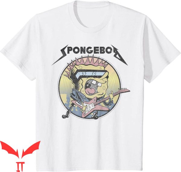 Thug Spongebob T-Shirt Heavy Metal Rock Graphic Tee Shirt