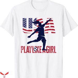 1996 Atlanta Olympics T-Shirt Play Like Girl USA Flag