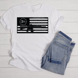 2nd Amendment T-Shirt American Flag Well Regulated Militia
