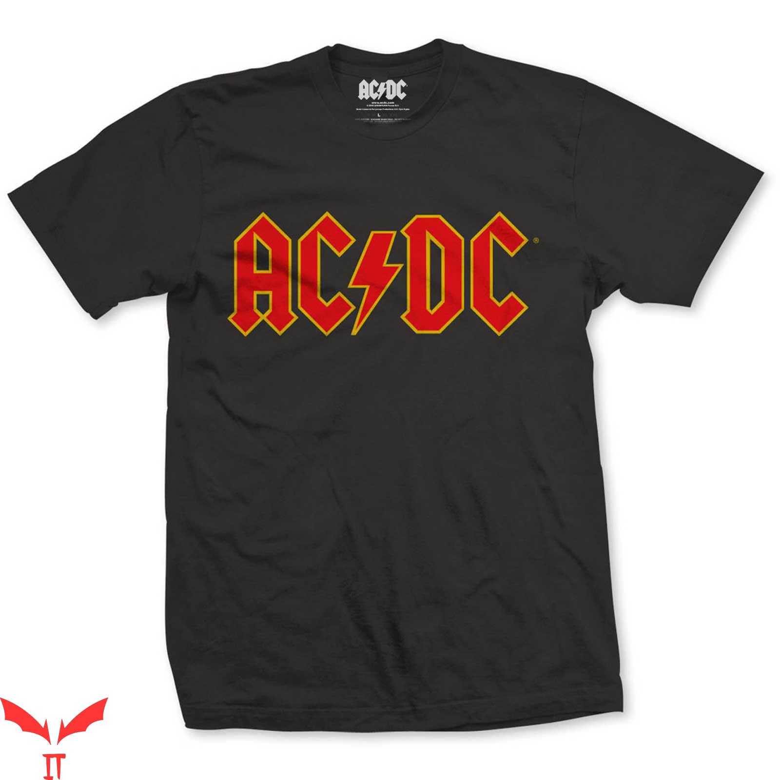 AC DC Back In Black T-Shirt Heavy Metal Rock Band Logo Tee