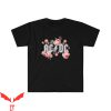 AC DC Back In Black T-Shirt Pink Roses Ladies Rock Heavy