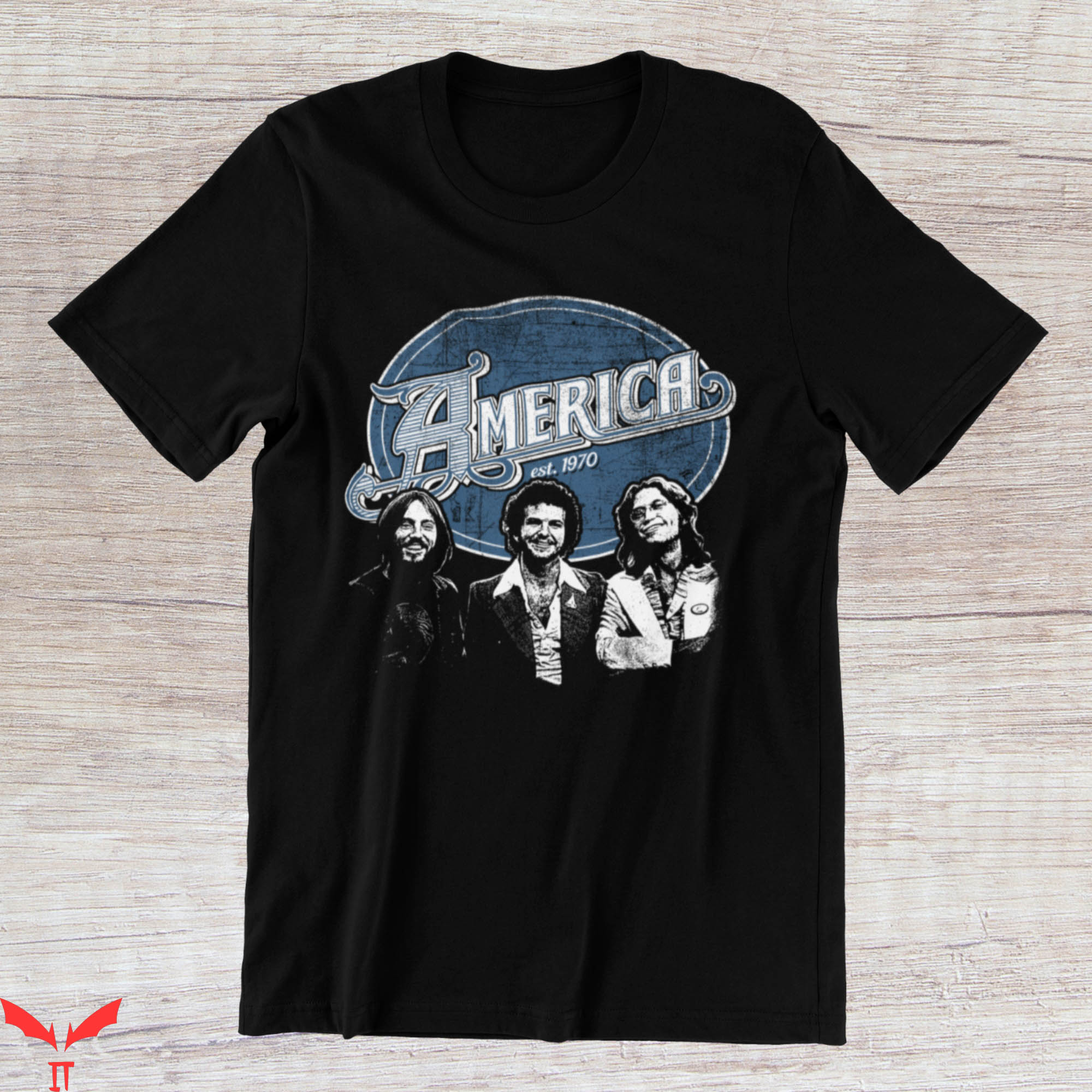 America Band T-Shirt Est 1970 Retro Style Rock Band Tee America Band T-Shirt Est 1970 Retro Style Rock Band Tee