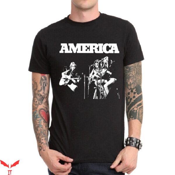 America Band T-Shirt Retro Vintage Style Rock Tee Shirt
