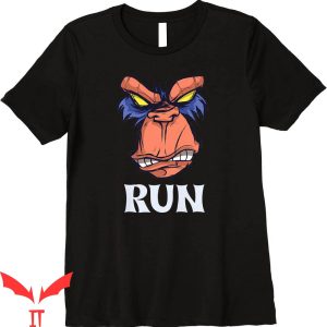 Angry Runs T-Shirt Angry Monkey Face Says Run Running Way