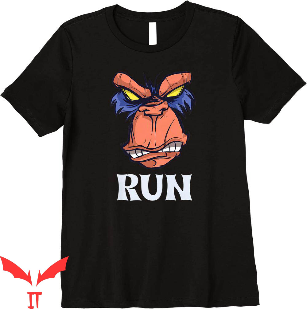 Angry Runs T-Shirt Angry Monkey Face Says Run Running Way