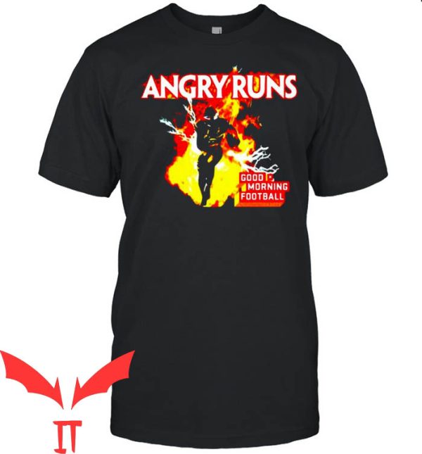 Angry Runs T-Shirt Strong Football Player On Fire Thunder