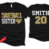Baseball Sister T-Shirt Glitter Baseball That’s My Bro Shirt