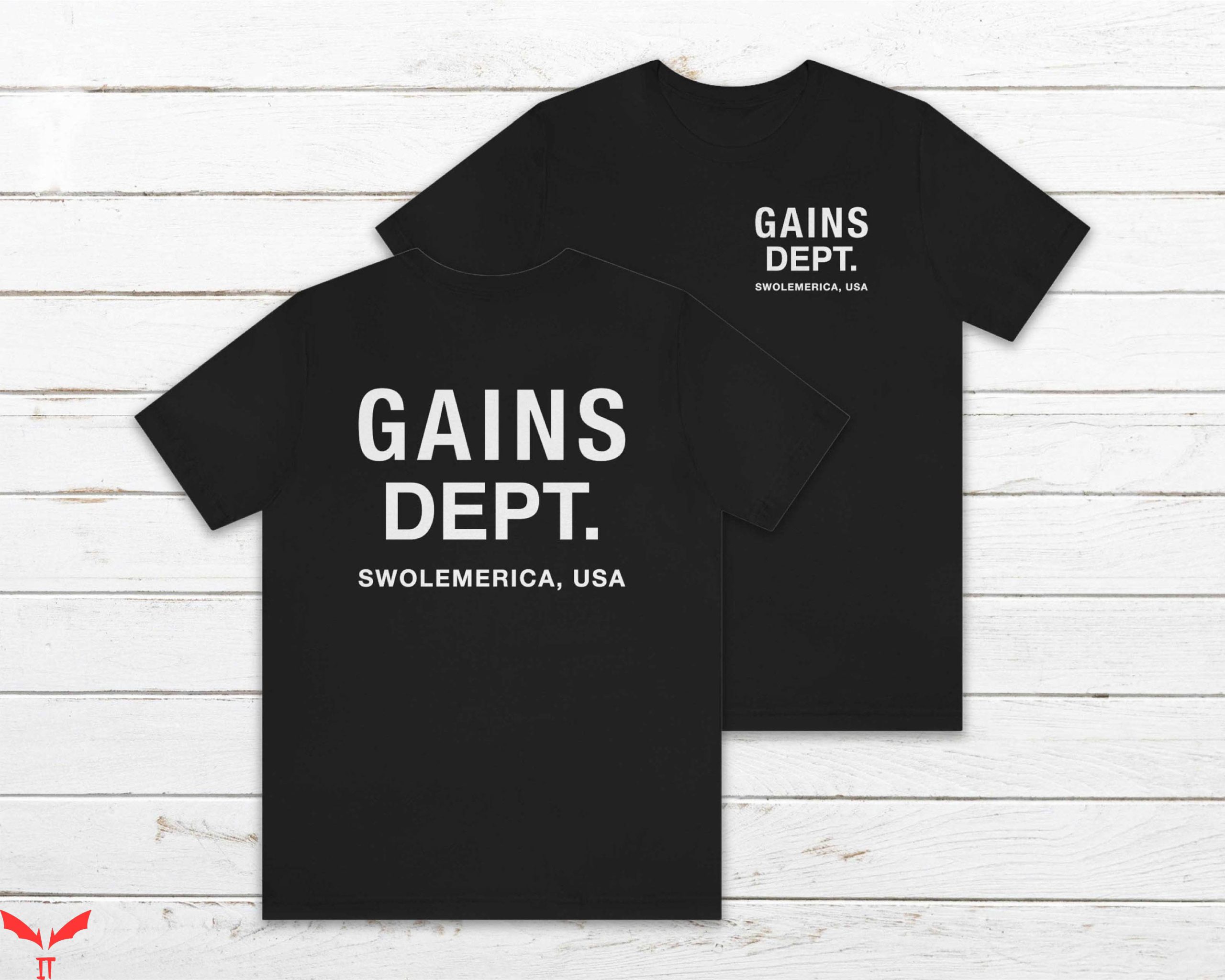 Black And White Gallery Dept T-Shirt Gains Dept Funny Gym