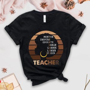 Black Teacher T-Shirt Afro Melanin African American Teacher