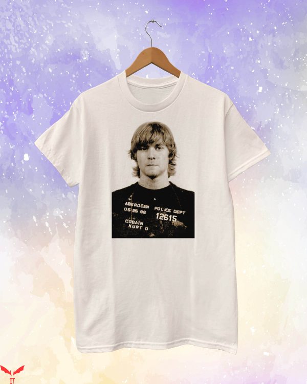 Bleach Nirvana T-Shirt Kurt Cobain Mugshot T-Shirt