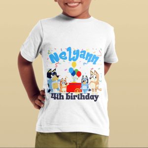 Bluey Birthday T-Shirt Trendy Cartoon Funny Style Shirt