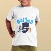 Bluey Birthday T-Shirt Trendy Cartoon Funny Style Tee