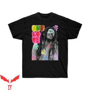 Bob Marley One Love T-Shirt Flower People Famous Music Song