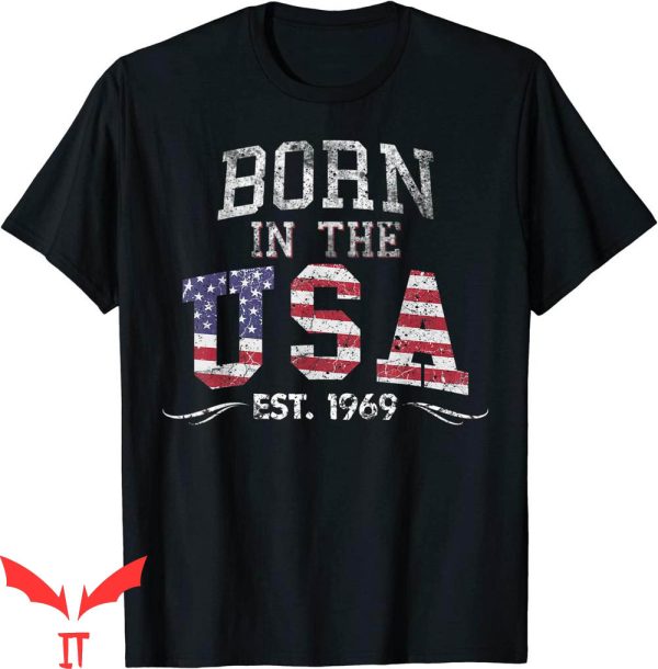 Born In The USA T-Shirt 50th Birthday Mom Dad Trendy