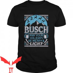 Busch Light Apple T-Shirt May Your Holidays Be Merry