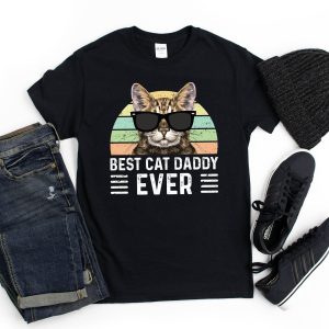 Cat Dad T-Shirt Best Cat Daddy Ever Funny Style Tee Shirt
