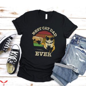 Cat Dad T-Shirt Retro Cat Lover Trendy Meme Funny Style