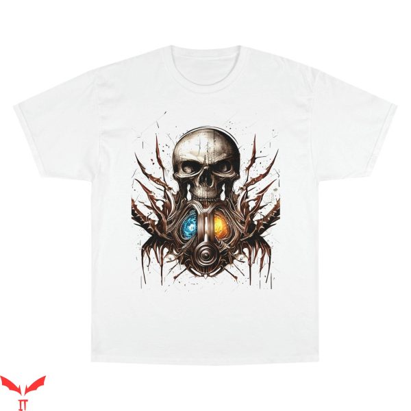 Champion Vintage T-Shirt Art Skull Electronic Style Tee