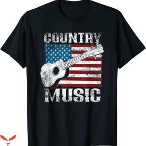 Country Music T-Shirt American Flag Guitar Player Funny