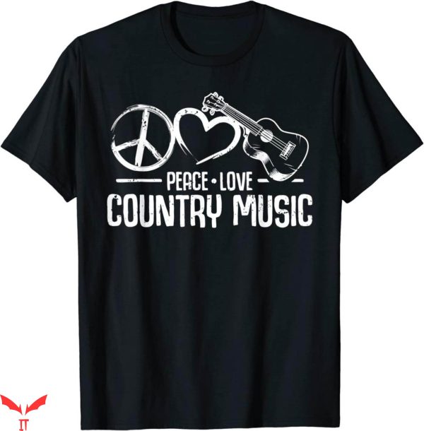 Country Music T-Shirt Funny Peace Love Vintage Style Tee