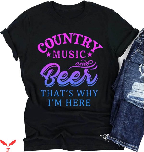 Country Music T-Shirt Music And Beer Funny Drinking Shirt