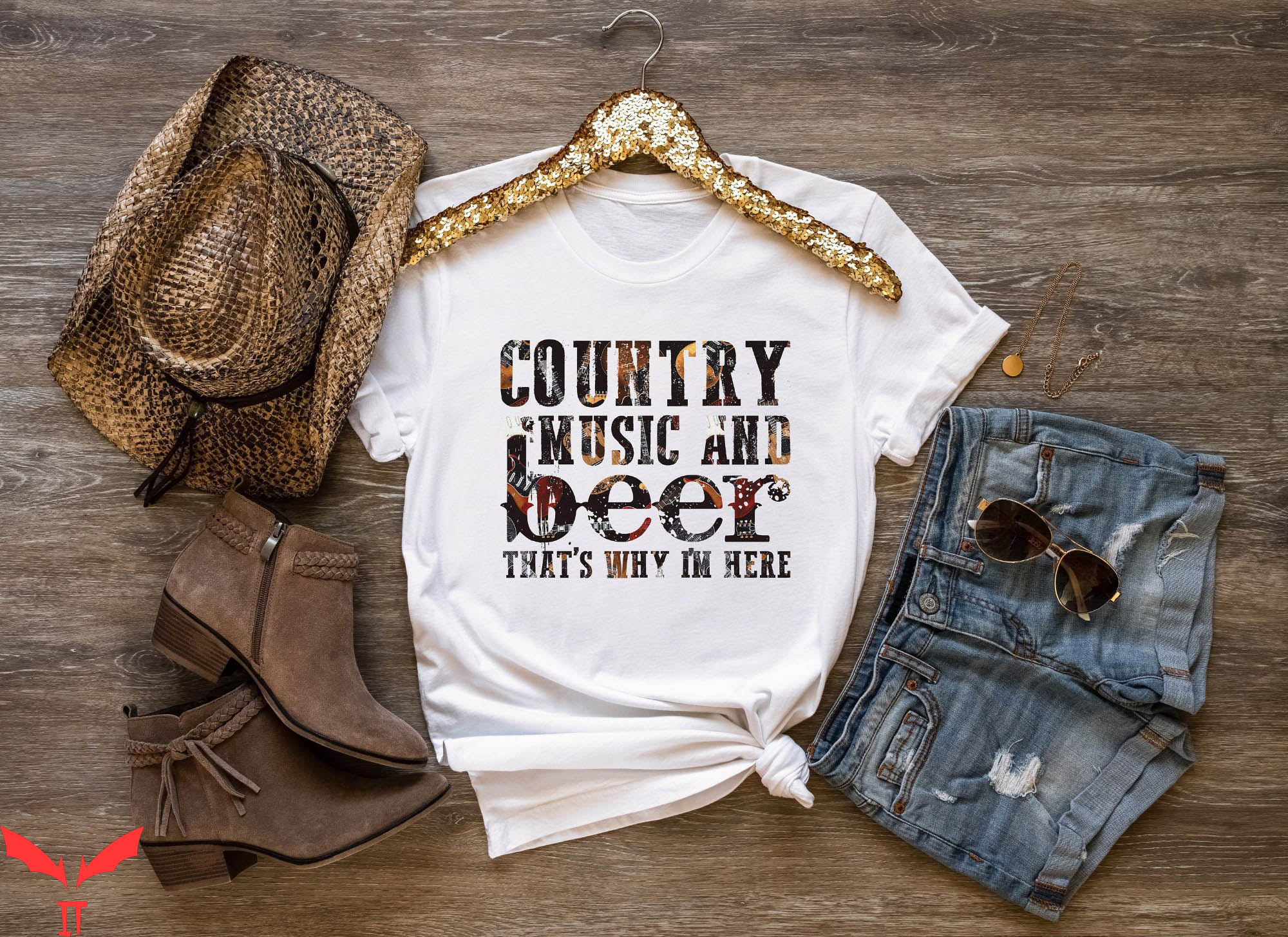 Country Music T-Shirt That's Why I Am Here Cowboy Western