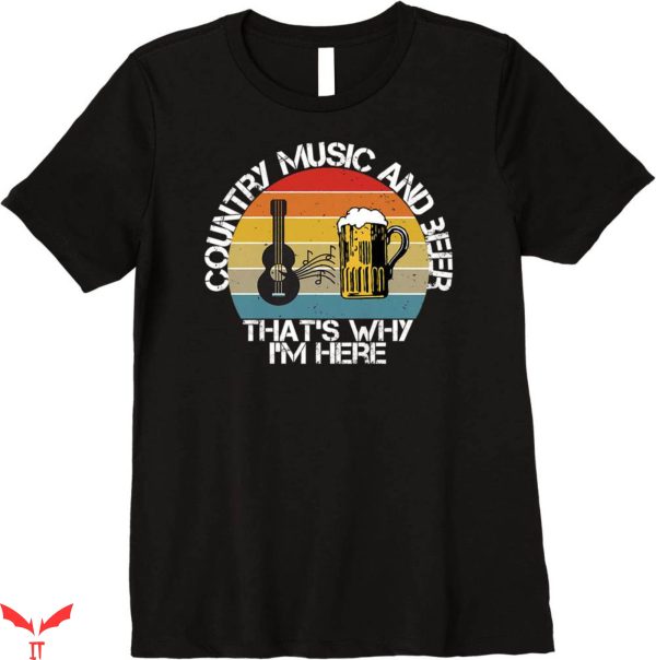 Country Music T-Shirt Vintage Country Music And Beer Tee
