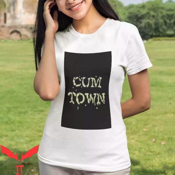 Cumtown T-Shirt Cum Town Logo On Black Background Tee