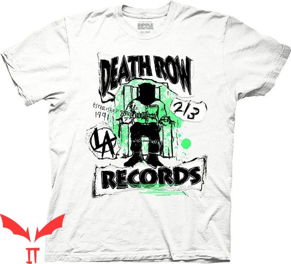 Death Row Records T-Shirt Green Decoupage Rap Tee Shirt