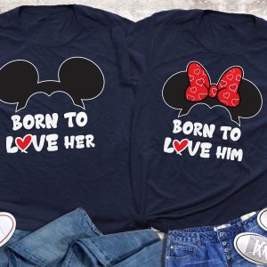 Disney Couple T-Shirt Born To Love Mickey And Minnie