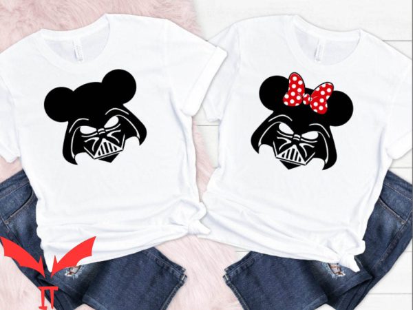 Disney Couple T-Shirt Darth Mickey And Minnie Matching