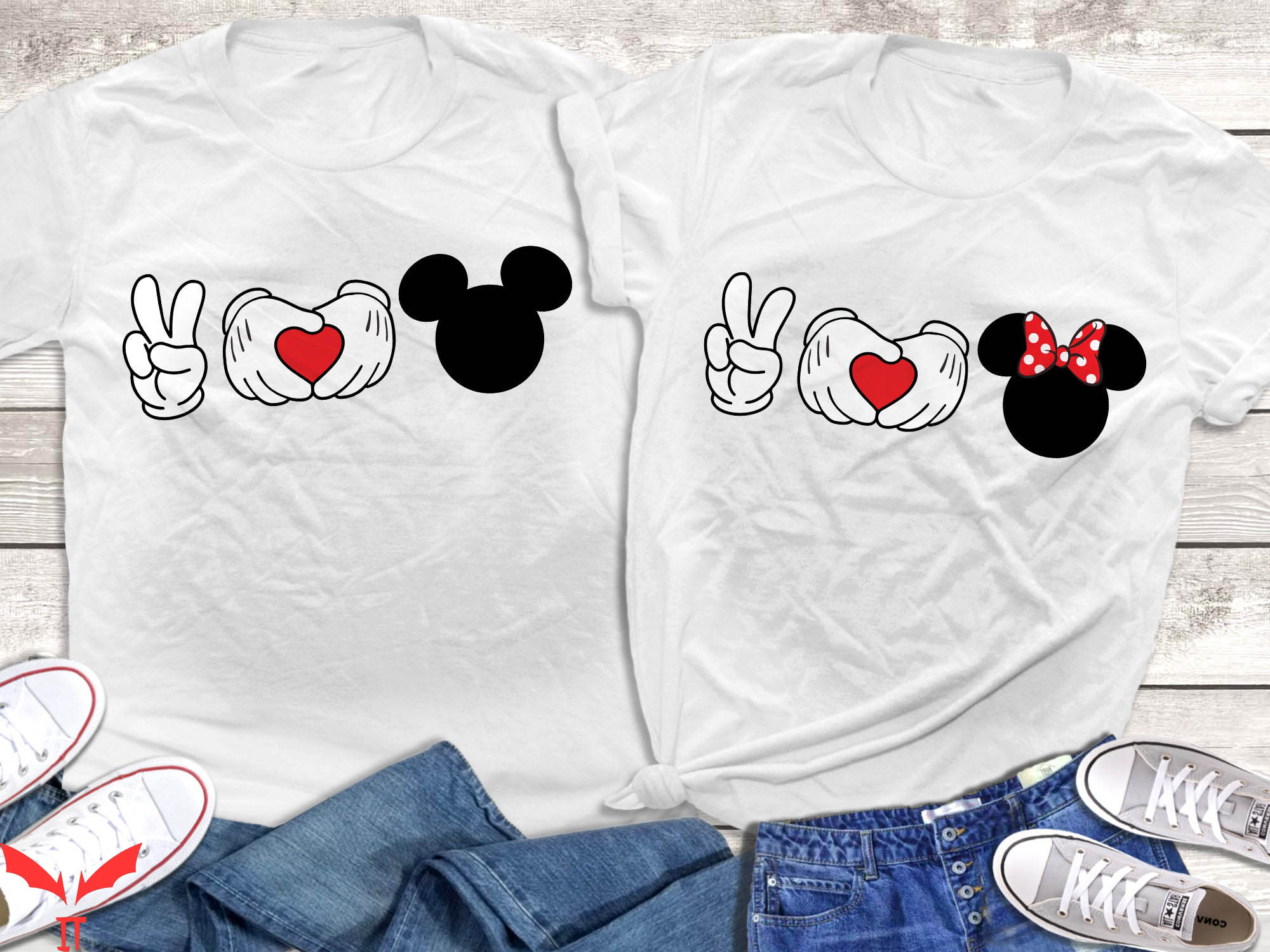 Disney Couple T-Shirt Peace Love And Disney Couple Shirt