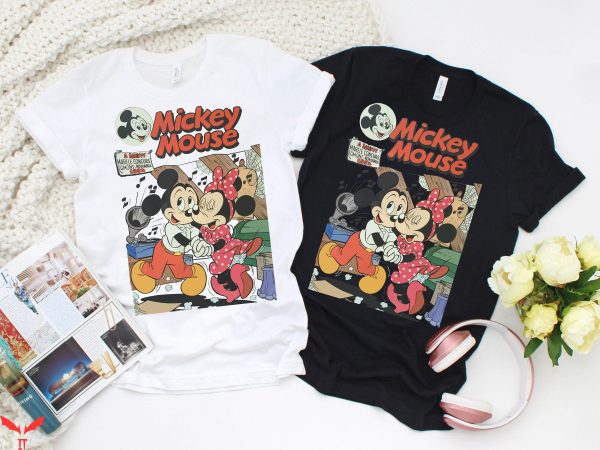 Disney Couple T-Shirt Retro Minnie And Mickey Mouse Poster