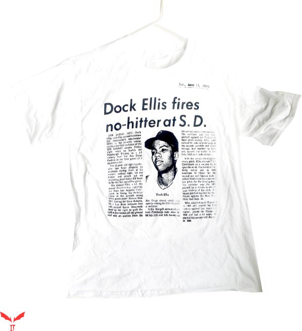 Dock Ellis T-Shirt Fires No-Hitter At S.D. Newspaper Style