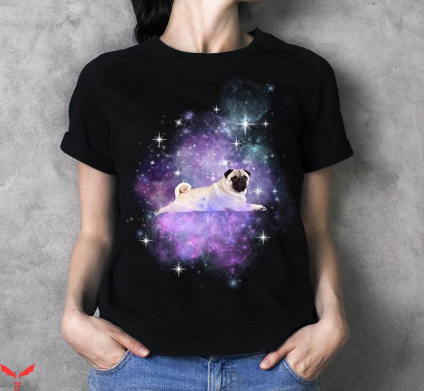 Dog Picture T-Shirt Vibing In Space Pet Remembrance Tee