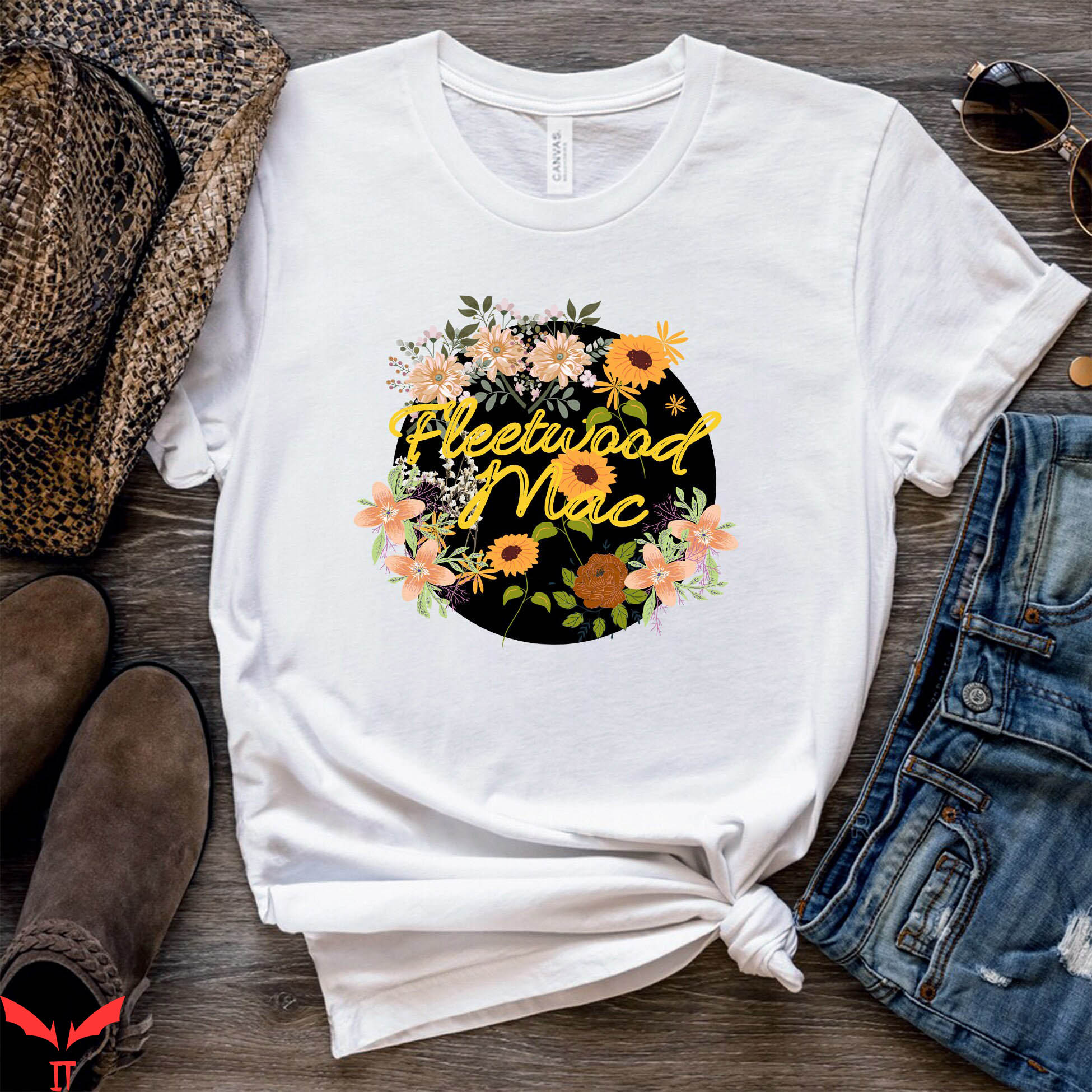 Fleetwood Mac Penguin T-Shirt Vintage Stevie Nicks Flower