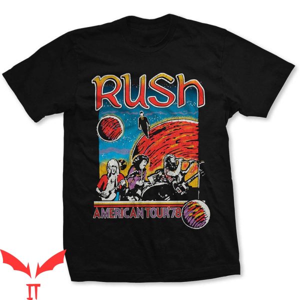 Frat Rush T-Shirt Rush US Tour 1978 Cool Graphic Trendy Tee