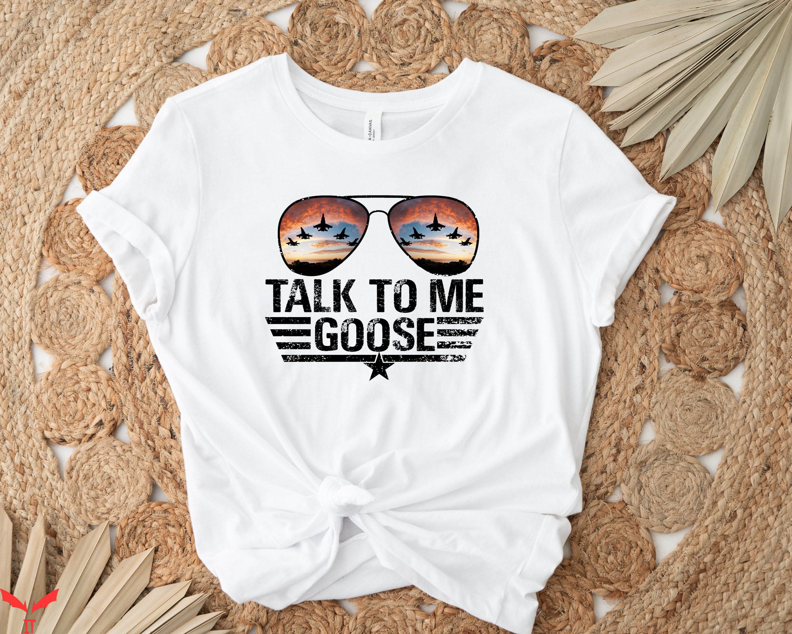 Goose Top Gun T-Shirt Talk To Goose Jet Fighter Sunglasses