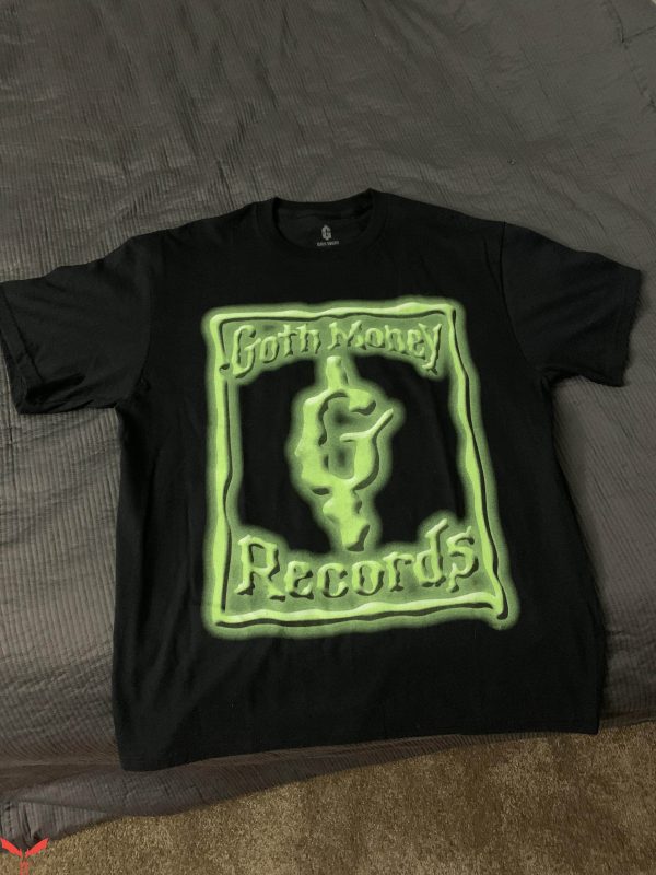 Goth Money Records T-Shirt Neon Green Large Logo Tee