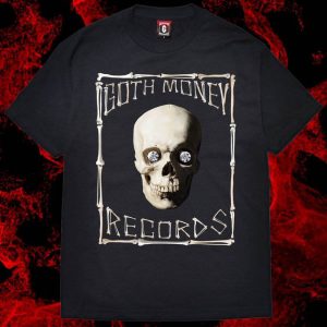 Goth Money Records T-Shirt Scary Skull Halloween Tee
