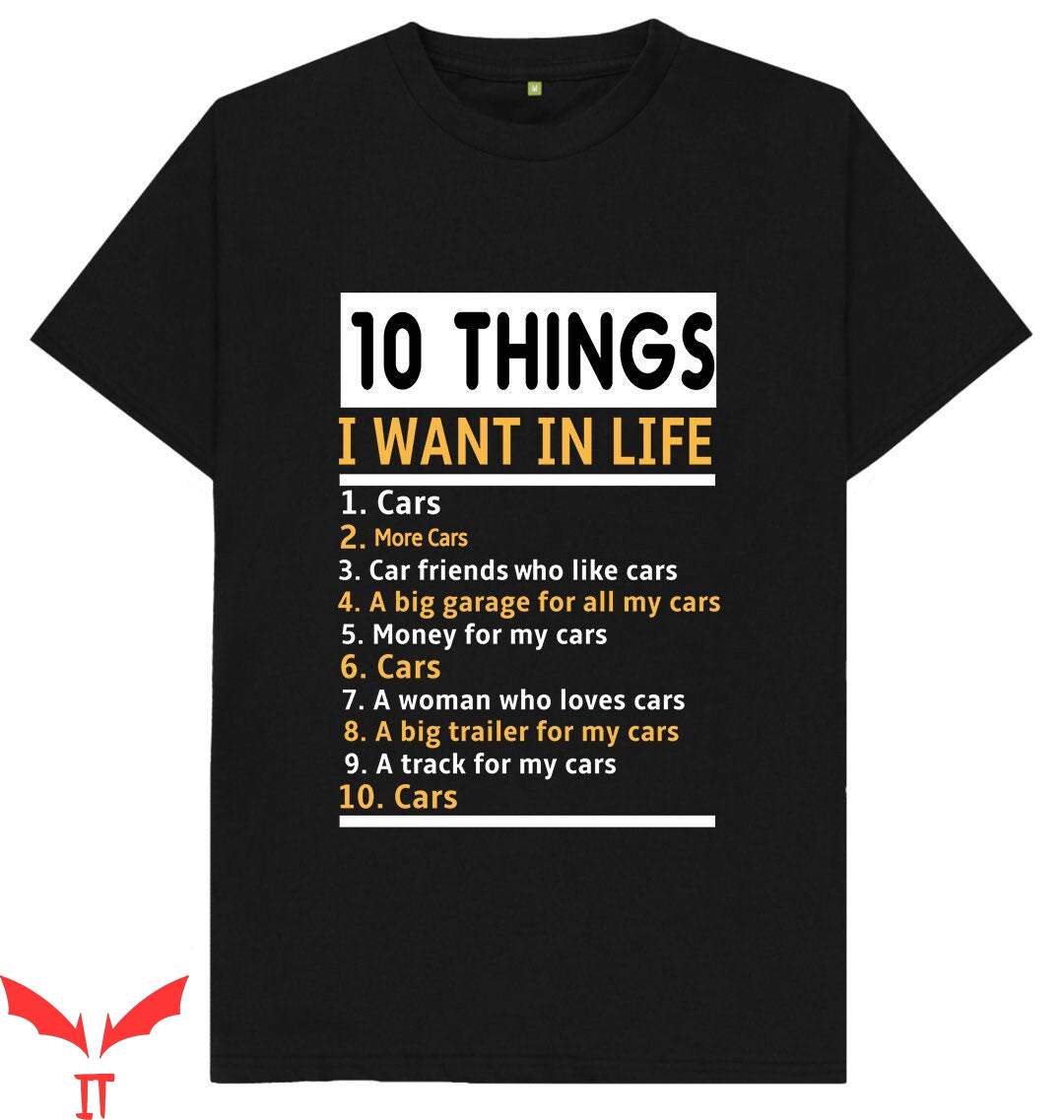 Guy T-Shirt 10 Things I Want In Life Funny T Shirt