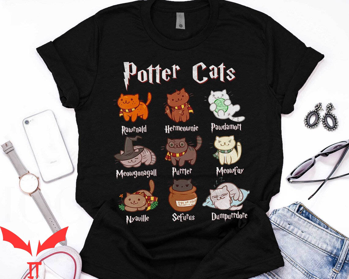 Harry Potter Cat T-Shirt Potter Cats Lover Christmas