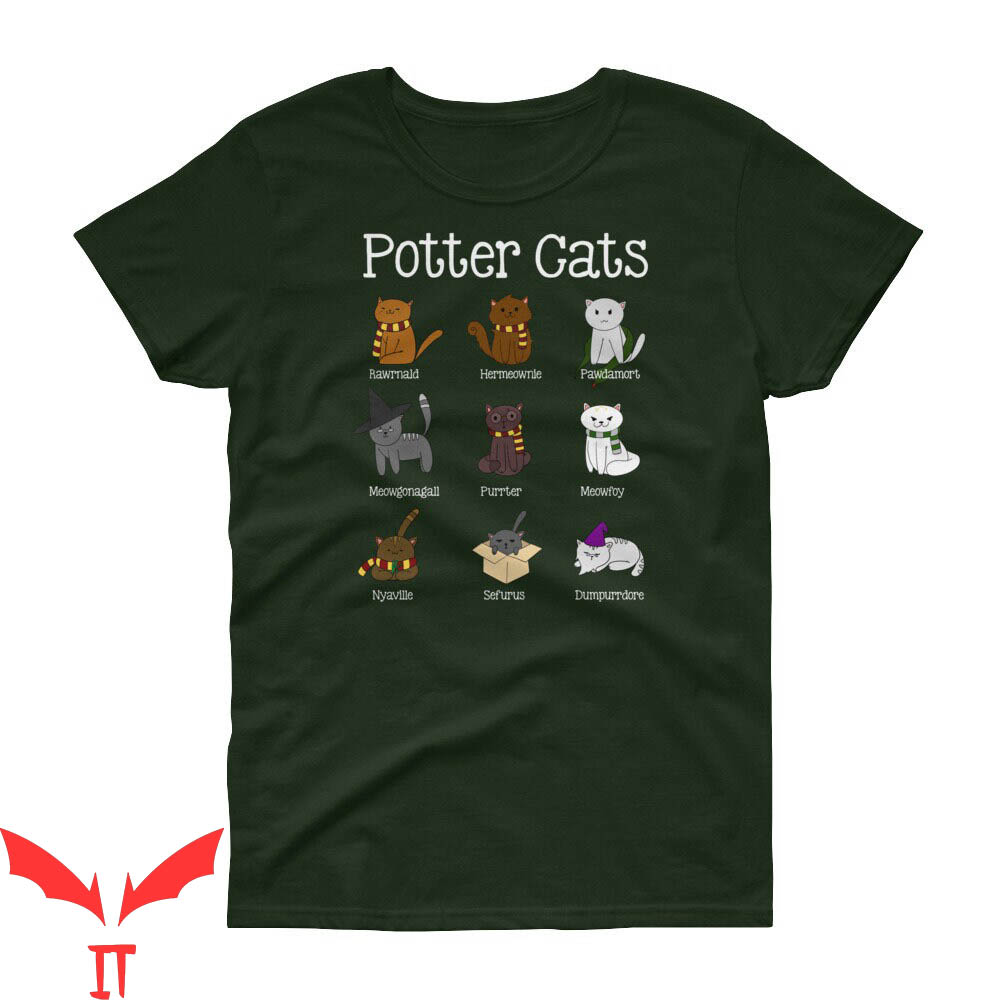 Harry Potter Cat T-Shirt Potter Cats Lover Meme Trendy