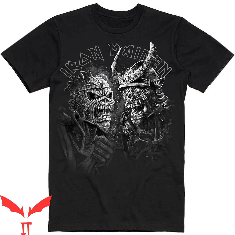 Iron Maiden Killers T-Shirt Senjutsu Large Greyscale Heads