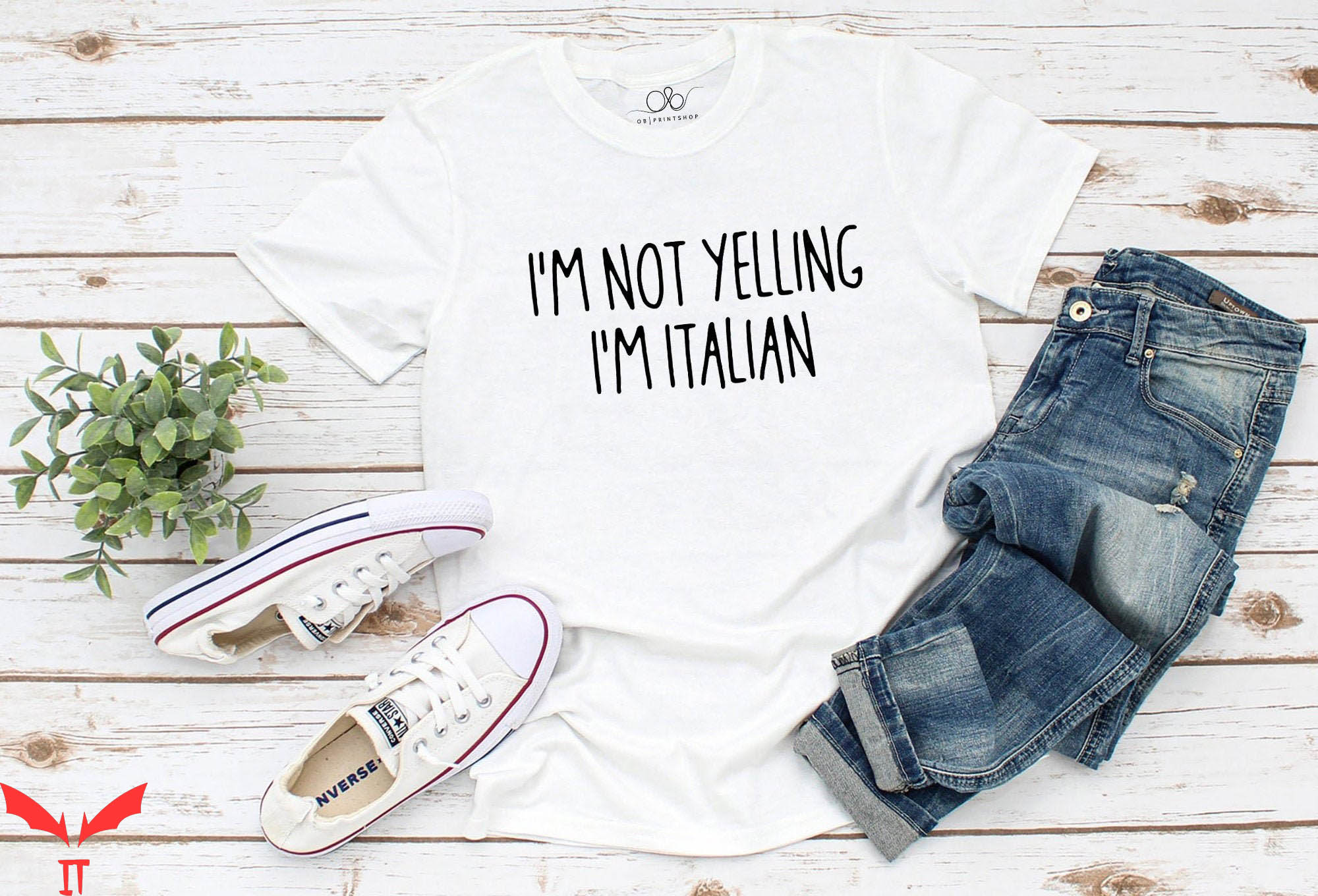 Italian T-Shirt I'm Not Yelling I'm Italian Sayings Slogan