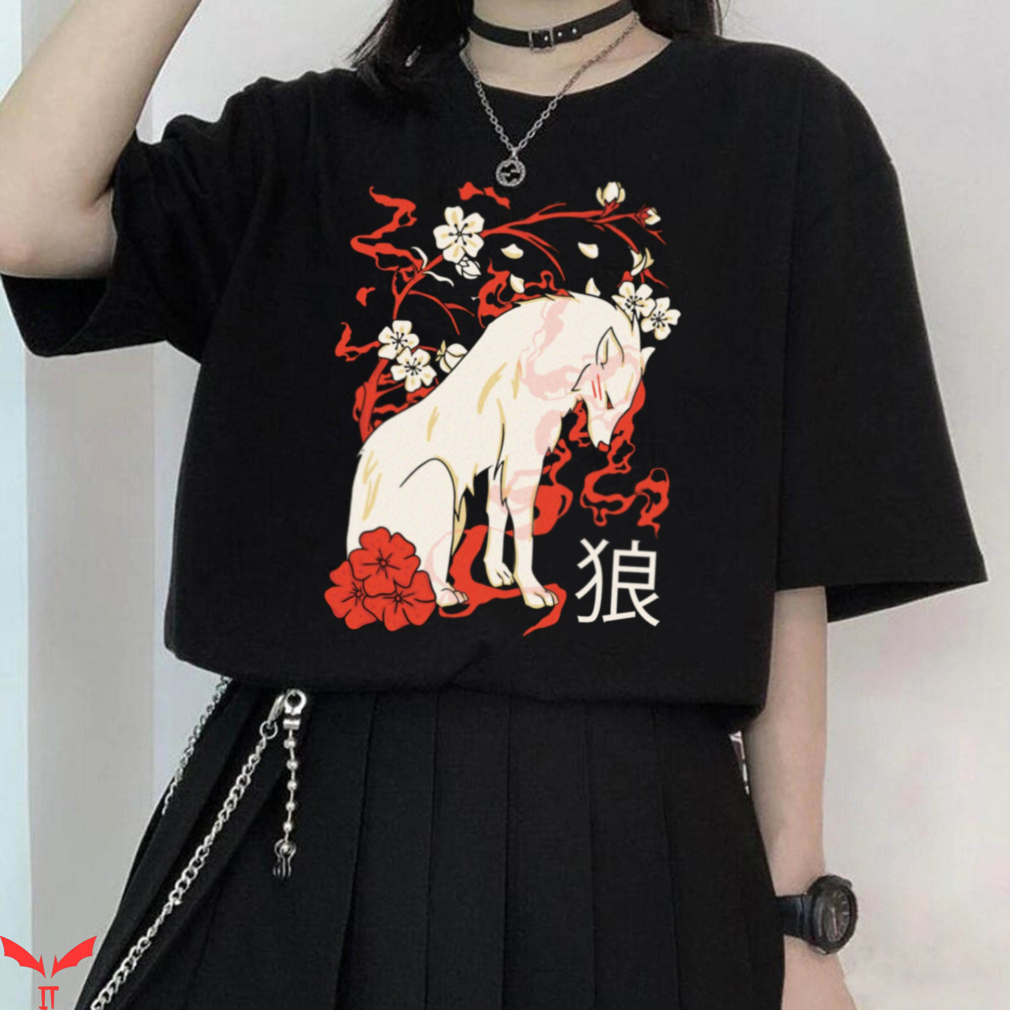 Japanese T-Shirt Japanese Aesthetic Wolf Shirt