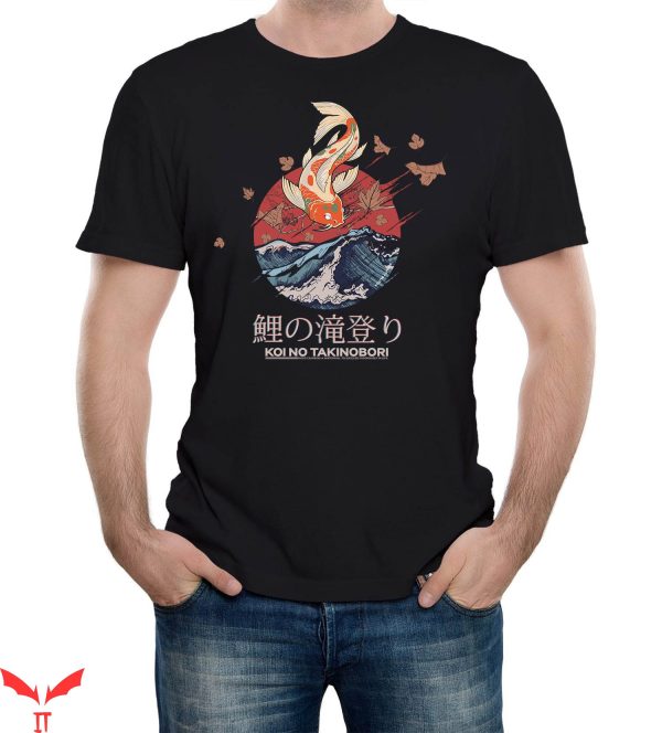 Japanese T-Shirt Japanese Koi Carp Artistic Fish T-Shirt