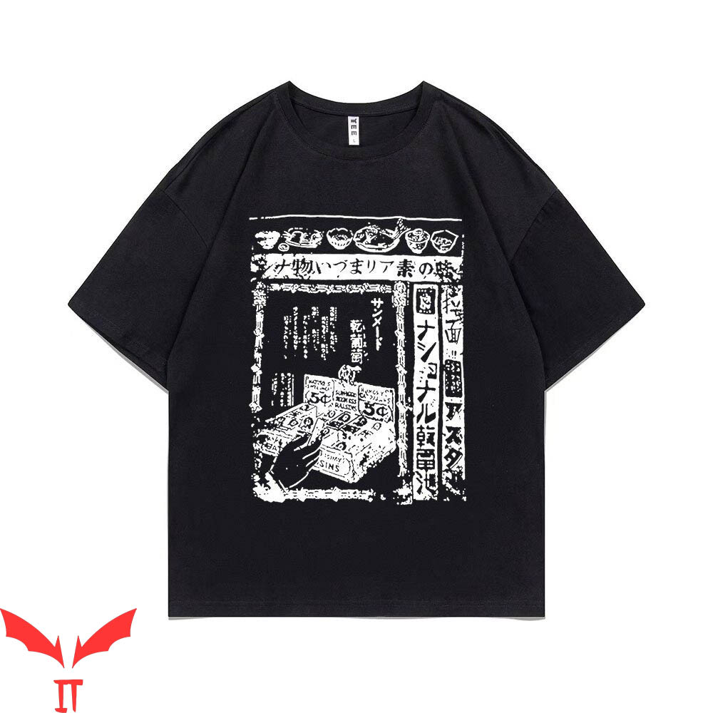 Japanese T-Shirt Kanji Pattern Grunge Goth Retro Harajuku