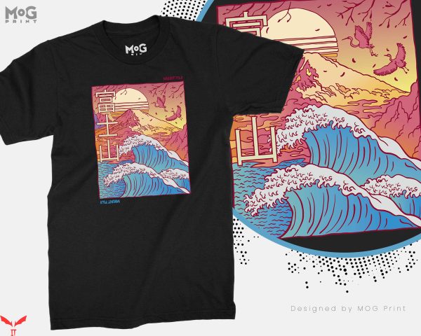 Japanese T-Shirt Mount Fuji Kanagawa Wave T-shirt